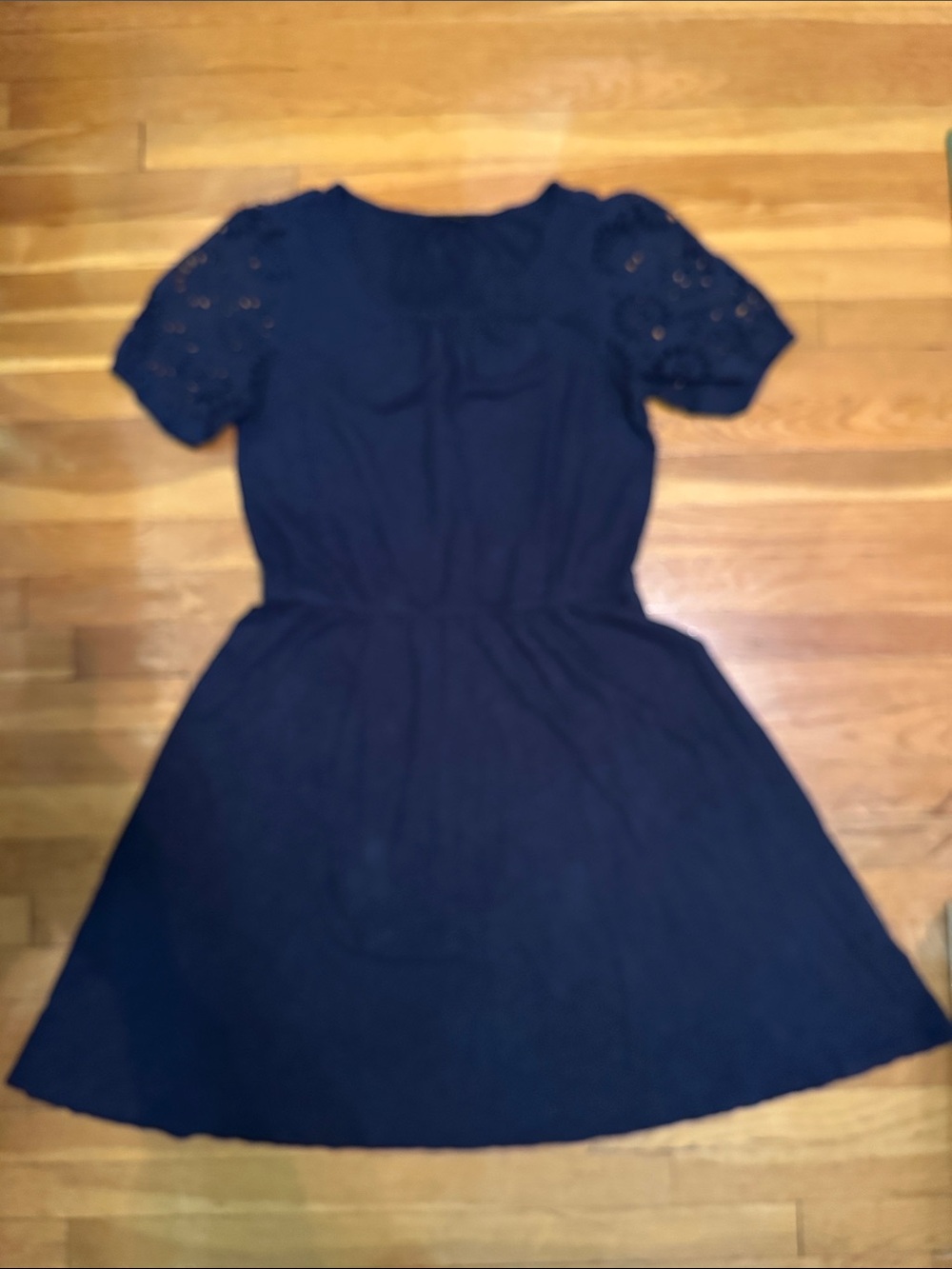 Talbots Women’s Navy Short Sleeve Fit-and-Flare Dress